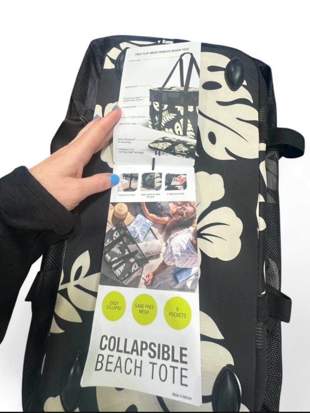 🌴 Aloha Collection CleverMade Collapsible Beach Tote - Picture 4 of 4